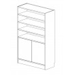 Bookshelf with Bottom 2 door Cupboard 